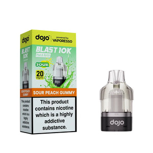 Dojo Blast 10K Prefilled Pods for The Dojo Blast 10k Vape kit - Sour Peach Gummy Flavour 