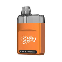 Vaporesso Eco Nano 2 Pod Vape Kit in Sunkissed Amber finish. The compact device features a transparent pod on top, Eco Nano 2 branding in white, and Vaporesso logo at the bottom, highlighting its minimalist and modern design.