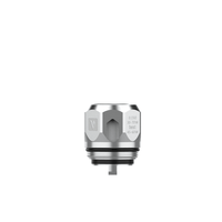 Vaporesso GT replacement coil head, silver, isolated on white background.