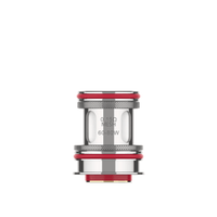 Vaporesso GTR replacement coil, 0.15Ω mesh, 60-80W, silver with red accents.