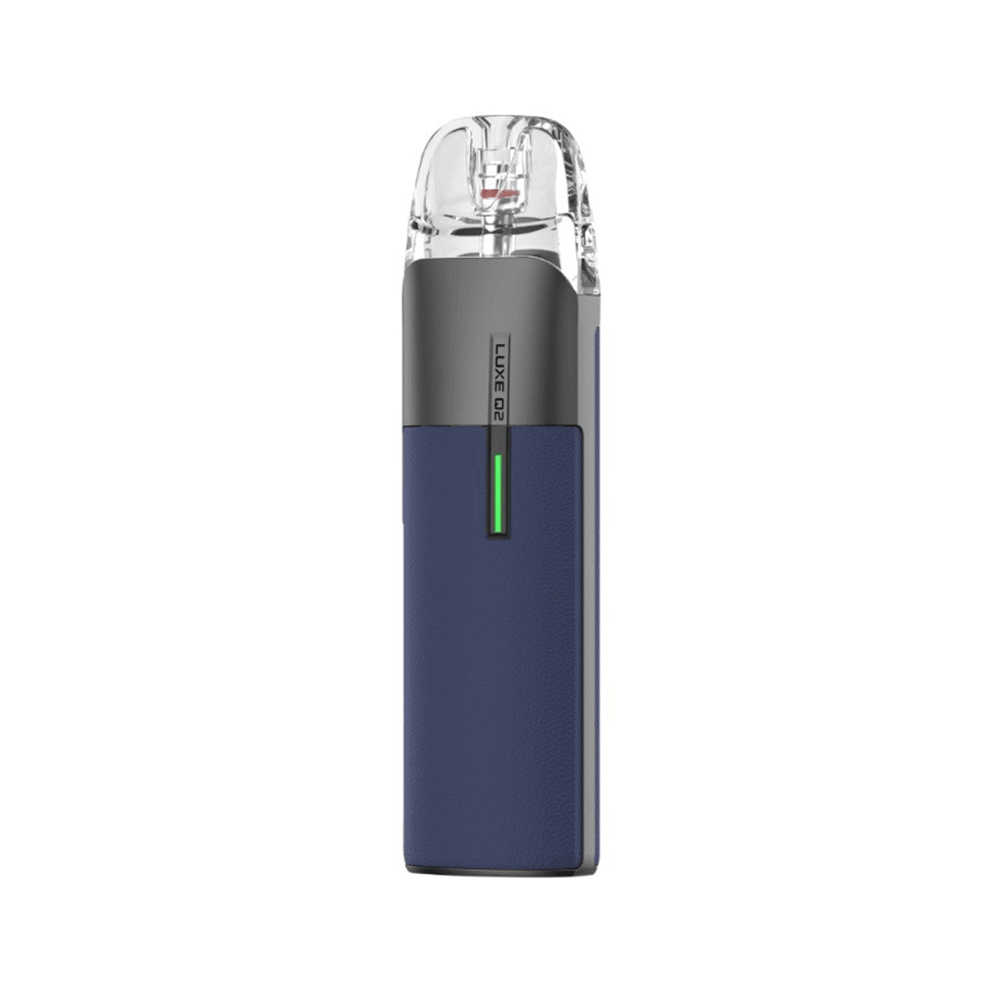 Vaporesso Luxe Q2 Pod Kit in blue with sleek design, displayed upright.