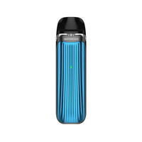 Vaporesso Luxe QS Pod Kit in blue with black top, displayed front-facing.