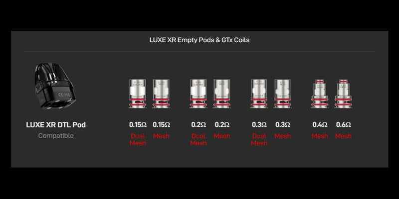 Luxe Pod & GTX Coil Options