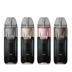 Four Vaporesso Luxe xr max 2 vape kits in new colours on a white background