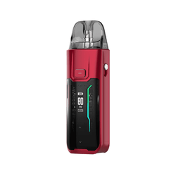 Three Vaporesso Luxe XR Max vape kits in blue, black, and red.