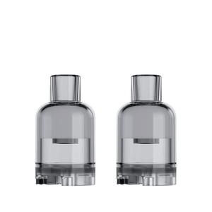 Two transparent Vaporesso Moti X Mini replacement pods on a white background.