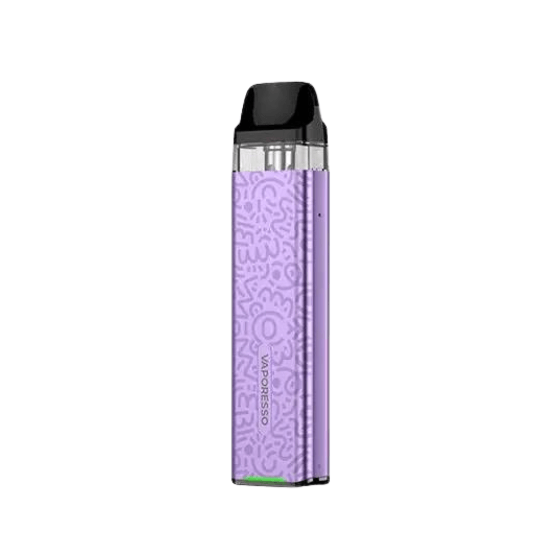 Vaporesso XROS 3 Mini Pod Kit in purple with black mouthpiece, shown on a white background.