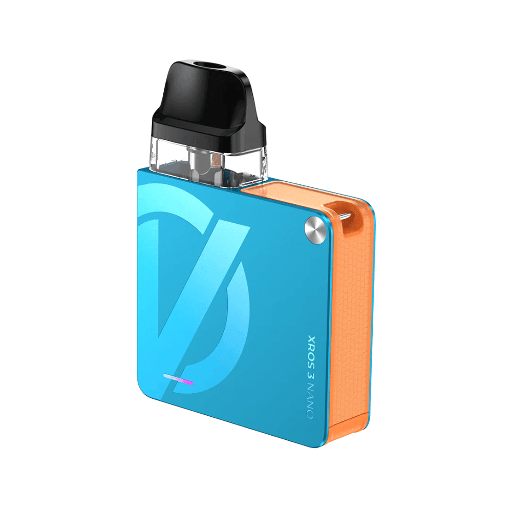 Vaporesso XROS 3 Nano Pod Kit in Bondi Blue, sleek and compact design.