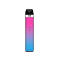 Vaporesso XROS 3 Pod Kit in vibrant pink and blue gradient, displayed upright.