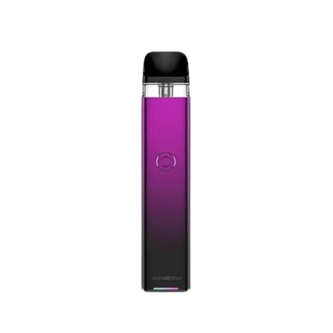 Vaporesso XROS 3 Pod Kit in purple gradient finish, displayed on a white background.