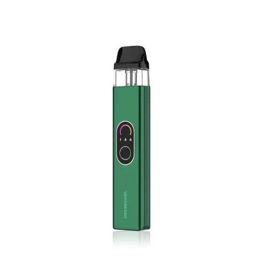 Green Vaporesso XROS 4 Pod Kit with sleek design and visible pod cartridge.