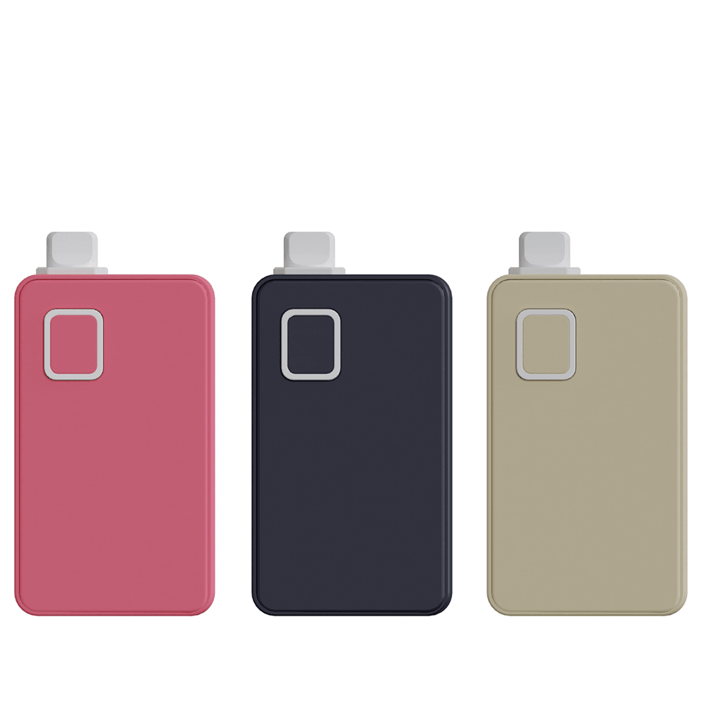 Three Veepon Kuka AIO vape devices in pink, black, and gold.