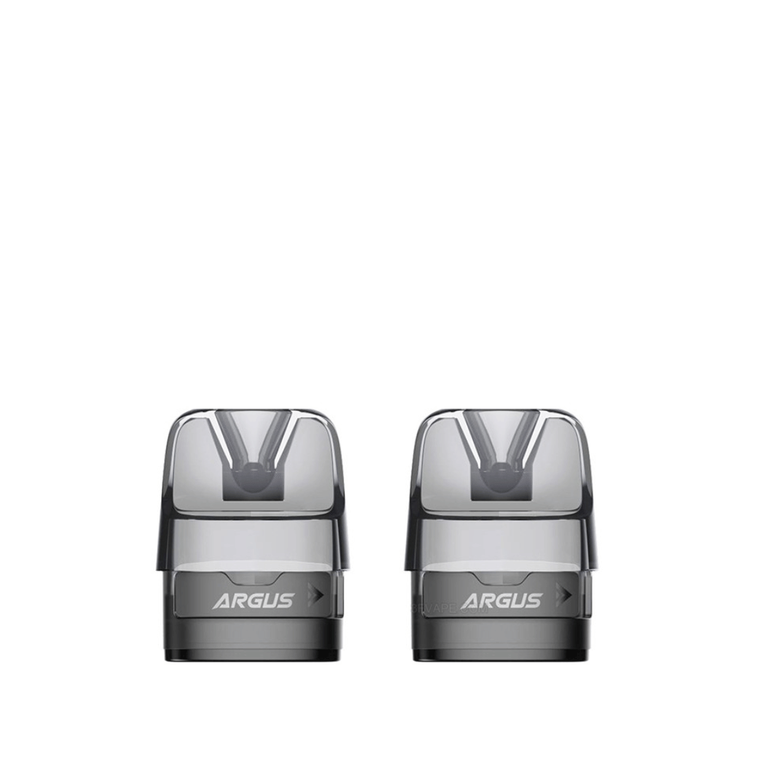 Two Voopoo Argus E40 PNP-X empty pods on a white background.