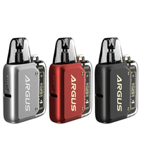 Three Voopoo Argus P1 pod kits in silver, red, and black colour options.