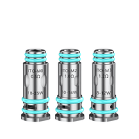 Three VooPoo ITO replacement coils with varying resistances and wattage ranges.