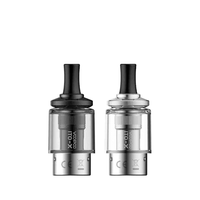 Two transparent VOOPOO ITO-X replacement pods with black mouthpieces.