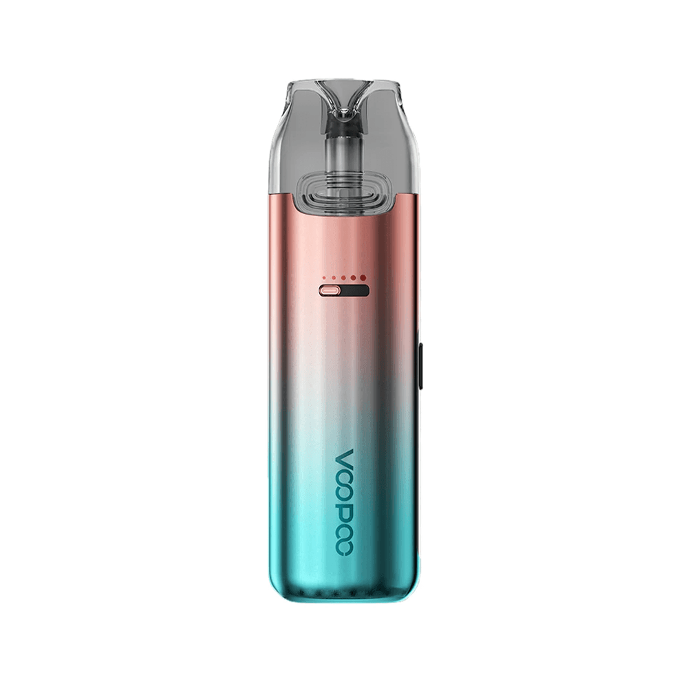 VooPoo Vmate Pro Pod Kit in a gradient of pink and teal, displayed on a white background.