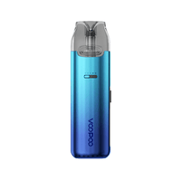 Blue Voopoo Vmate Pro Pod Kit with transparent mouthpiece, shown against a white background.