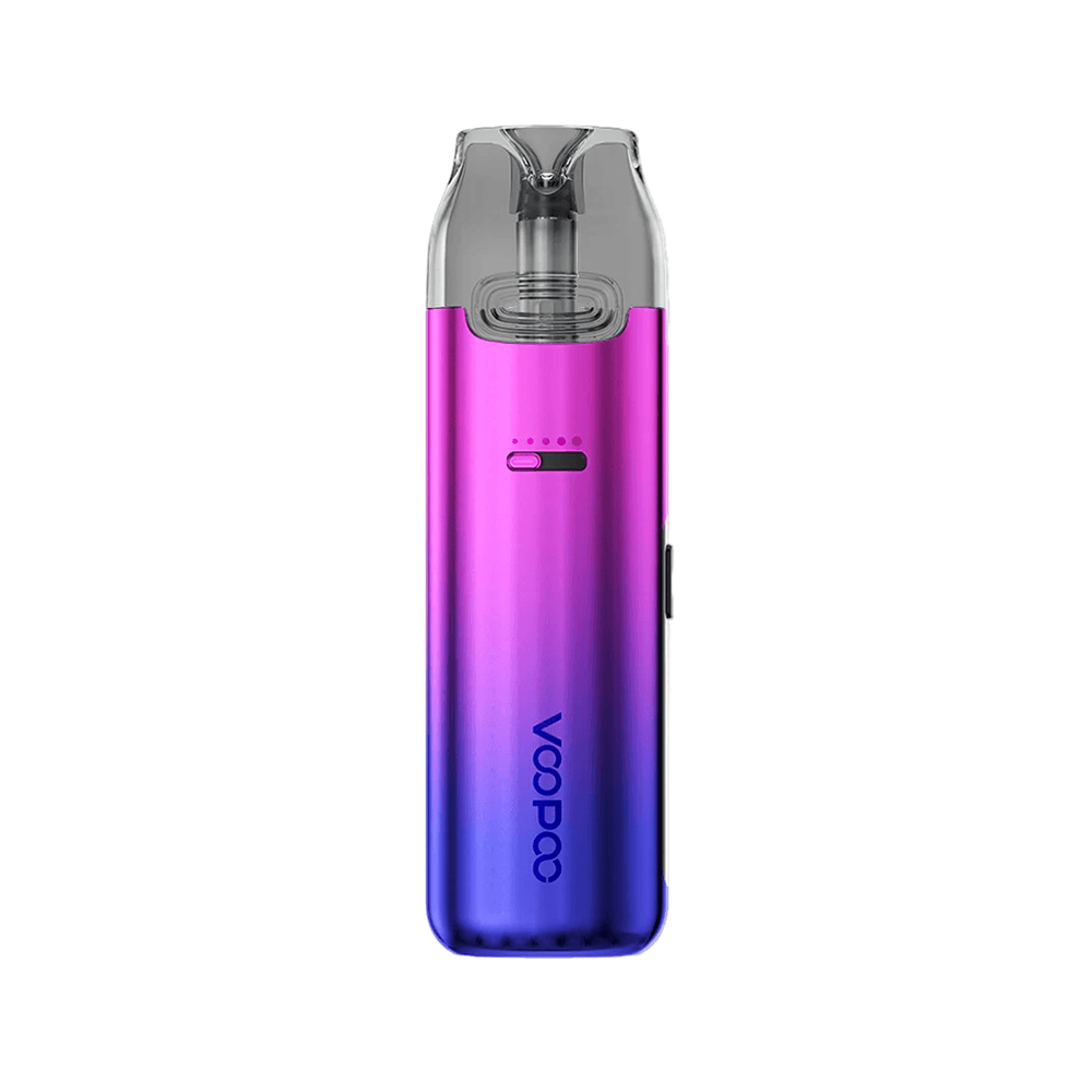 VooPoo VMate Pro Pod Kit in gradient pink and blue, displayed on a white background.