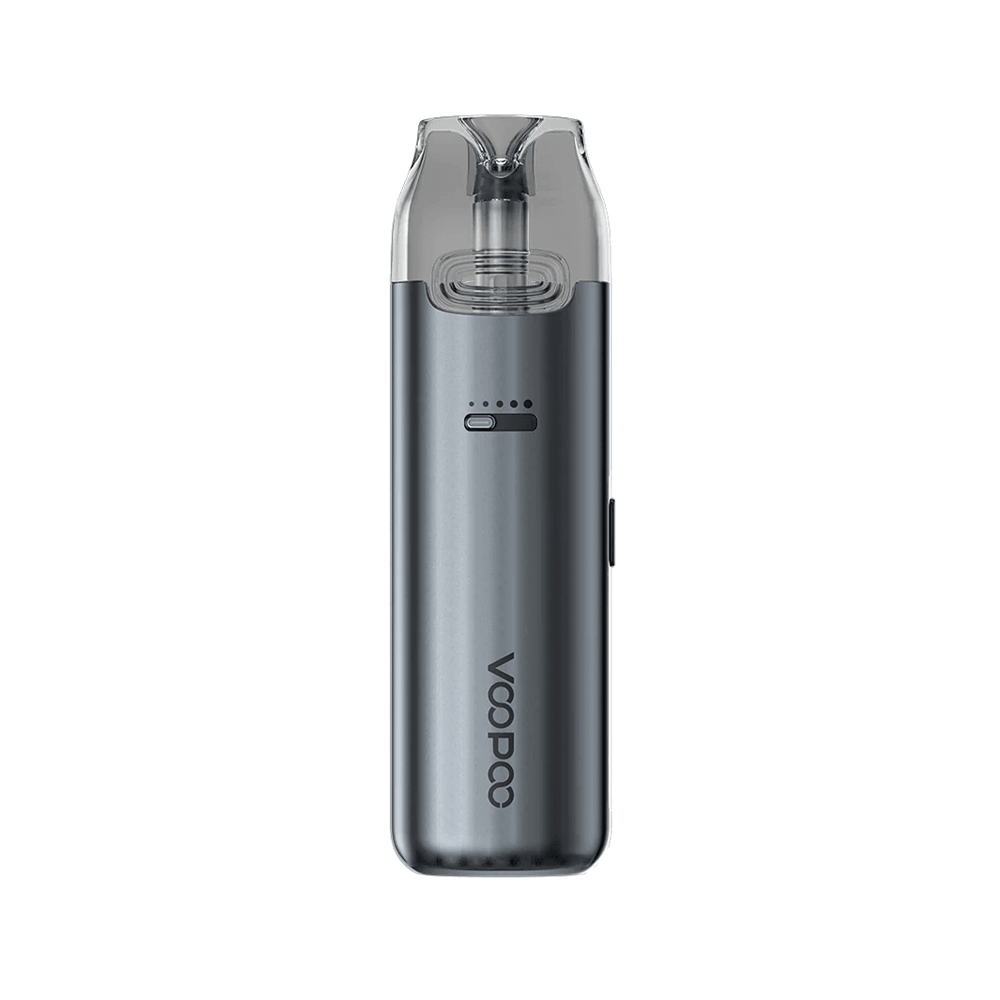 VooPoo VMATE Pro Pod Kit in grey, sleek design with a transparent mouthpiece.