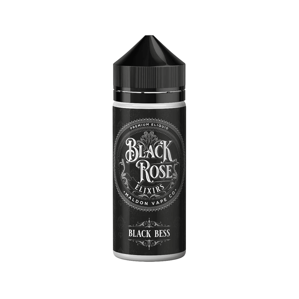 Wick Liquor Black Rose Elixirs e-liquid bottle labeled "Black Bess" on a white background.