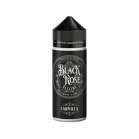 Wick Liquor Black Rose Elixirs Carmilla 100ml shortfill bottle with black and silver label.