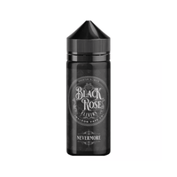 Black Rose Elixirs Nevermore 100ml shortfill vape juice bottle with ornate label design.