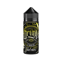 Wick Liquor Origin Oozy Fruits 100ml shortfill bottle with ornate black and yellow label design.