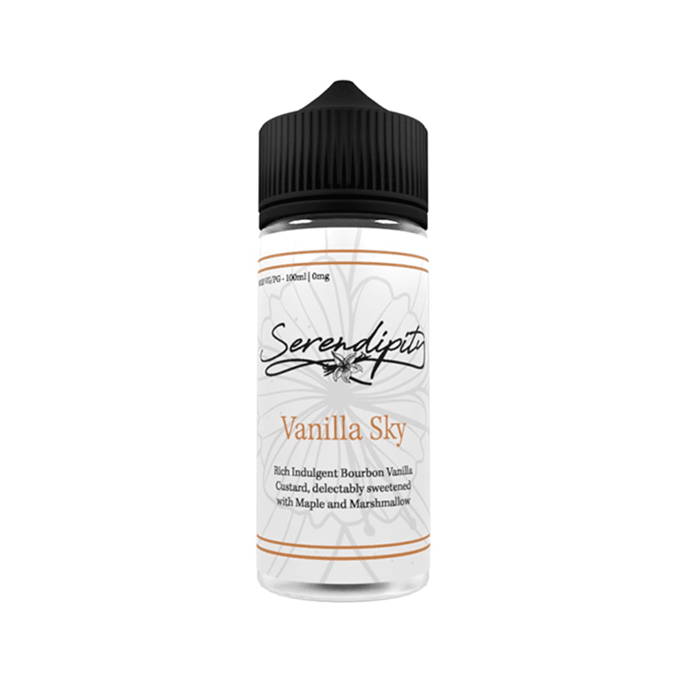 Wick Liquor Serendipity Vanilla Sky vape juice bottle, 100ml shortfill.