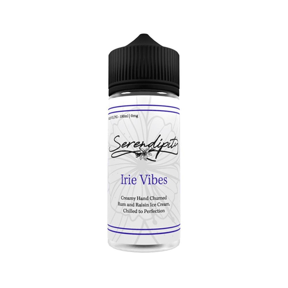 Wick Liquor Serendipity Irie Vibes 100ml shortfill bottle with black cap.