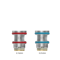 Wirice W8 mesh coil heads, 0.15ohm and 0.21ohm, with red and blue accents.