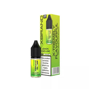 XBRAND Lemon & Lime Flavour 10ml Nic Salt E-liquid great for MTL Vaping with a Refillable Pod Vape