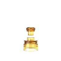 YachtVape Claymore RDA in amber, disassembled, showing mouthpiece and base.