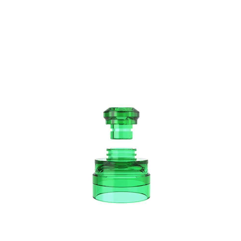 Green YachtVape Claymore RDA components on a white background.