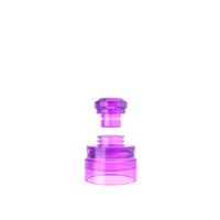 Purple transparent vape accessory components on a white background.