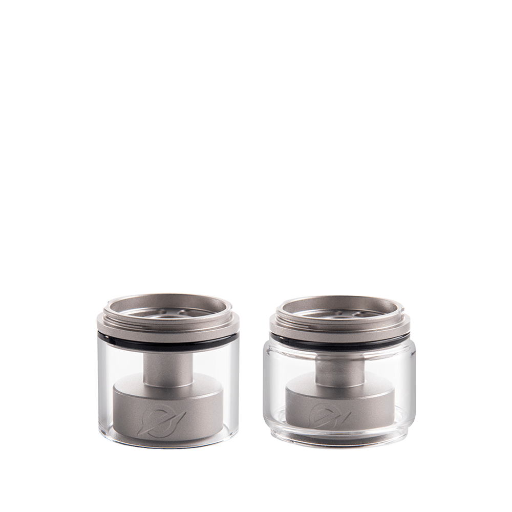 Clear extension kit for YachtVape Eclipse RTA, featuring two transparent glass pieces.