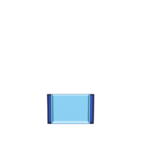 Clear blue rectangular vape replacement tube on a white background.