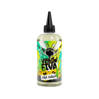 Yellow Fiva vape juice bottle with vibrant bee design and "Piña Manga" label.