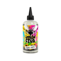 Yellow Fiva Tropic Exotic vape juice bottle with colourful tropical design.