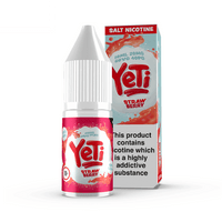 Yeti Strawberry 10ml Salt Nicotine E-Liquid bottle and packaging.