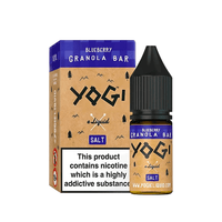 Yogi Blueberry Granola Bar Salt e-liquid 10ml bottle and box, UK vape shop branding.