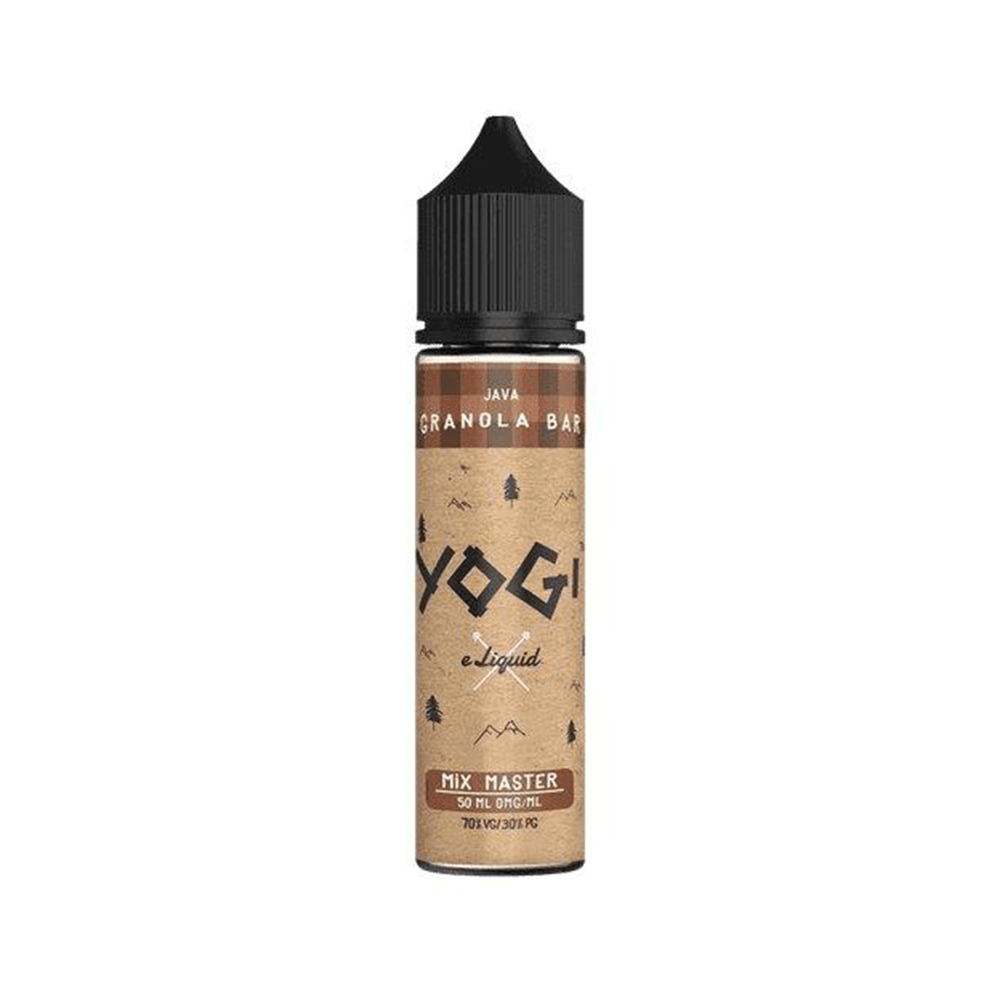 Yogi Java Granola Bar e-liquid 50ml shortfill bottle with a brown and black label design.