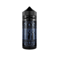 The Gaffer Blueberry vape juice bottle with intricate blue and black label design.