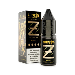 Zeus Juice 10ml Nic Salt Midas Flavour perfect for Pod Vape Kits
