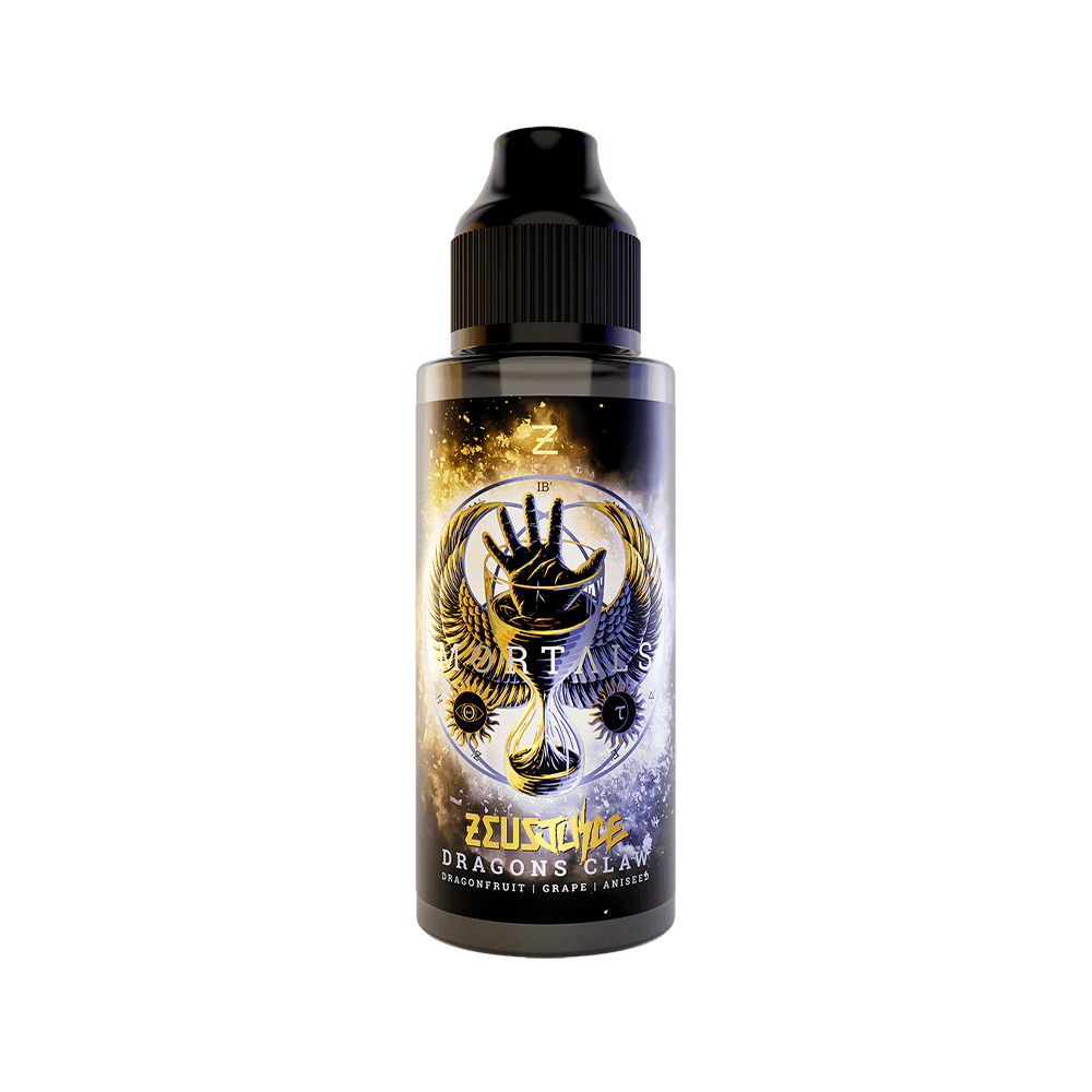 Zeus Juice Dragon's Claw e-liquid bottle with vibrant dragon-themed label.